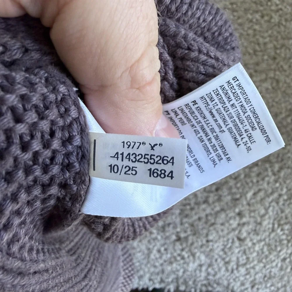 American Eagle Outfitters Sweater Womens Small Brown V Neck Chunky-Knit Pullover